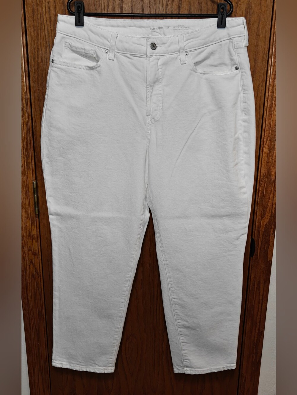Women's Old Navy White High Rise OG Straight Jeans, Size 14